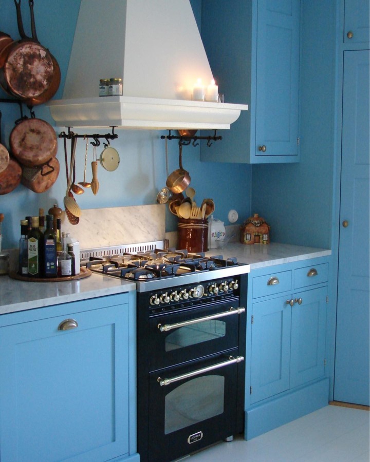 niebieska kuchnia retro